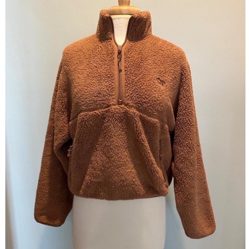 TNA Brown Sherpa Half-Zip Hoodie